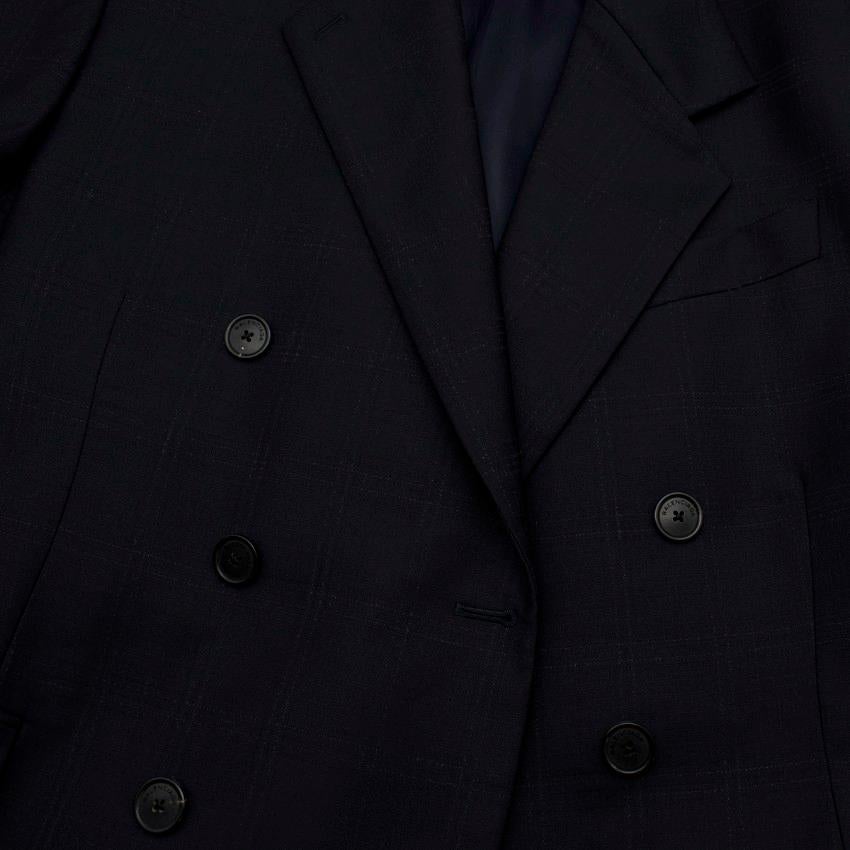 Men's Balenciaga Black Check Wool Double Breasted Blazer For Sale