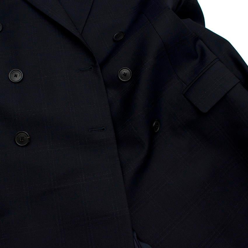 Balenciaga Black Check Wool Double Breasted Blazer For Sale 1