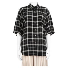 Balenciaga Black Checkered Flannel Shirt Size M