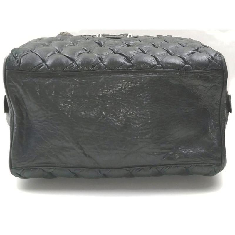 Balenciaga Black Chevre Leather Quilted Matelasse MM Satchel 863025 1