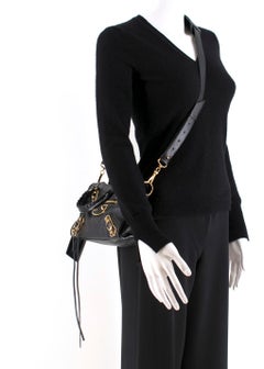 Balenciaga Black Classic Metallic Edge Mini City Bag