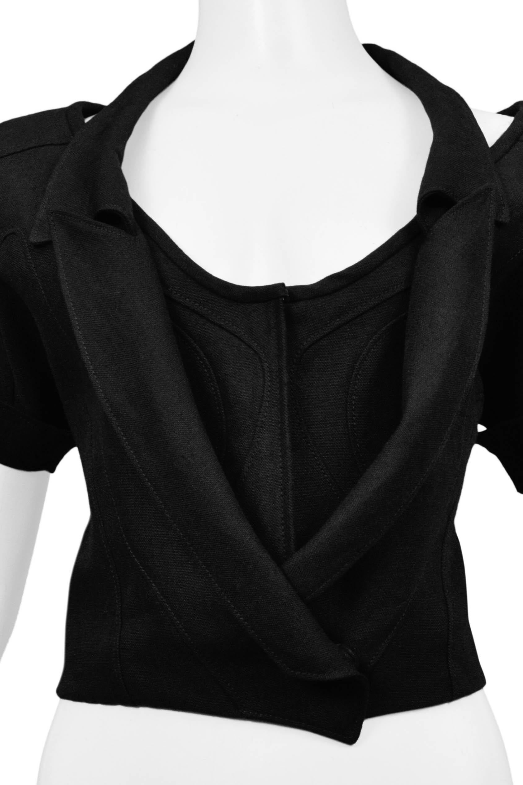 Balenciaga - Veste corset noire, 2004 Pour femmes en vente