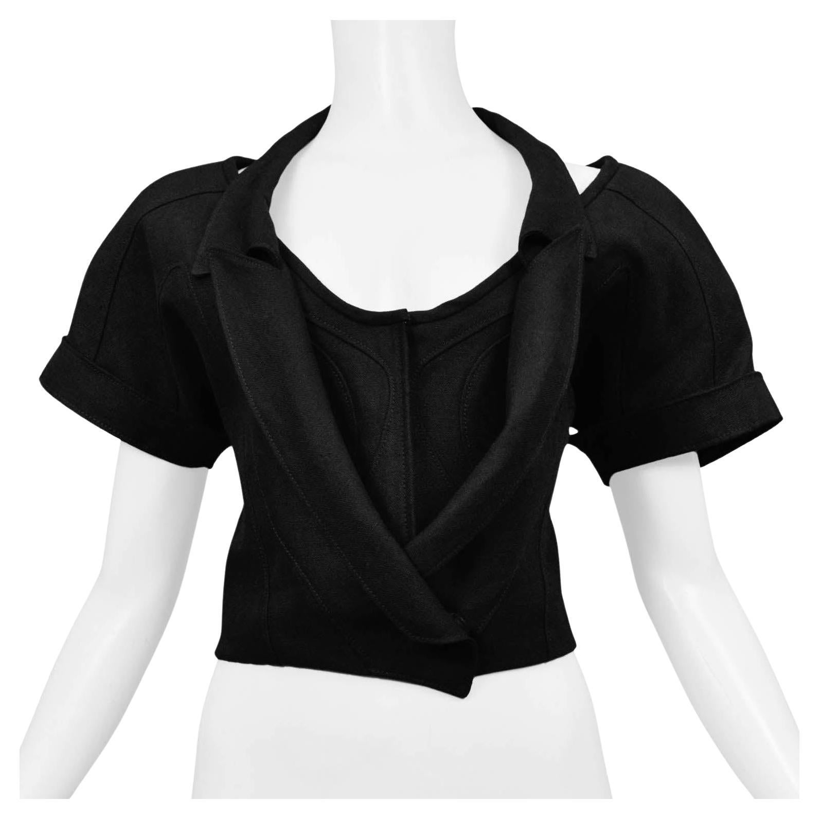 Balenciaga - Veste corset noire, 2004 en vente