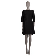 Used BALENCIAGA black cotton 3/4 SLEEVE SHEATH Dress 40 M