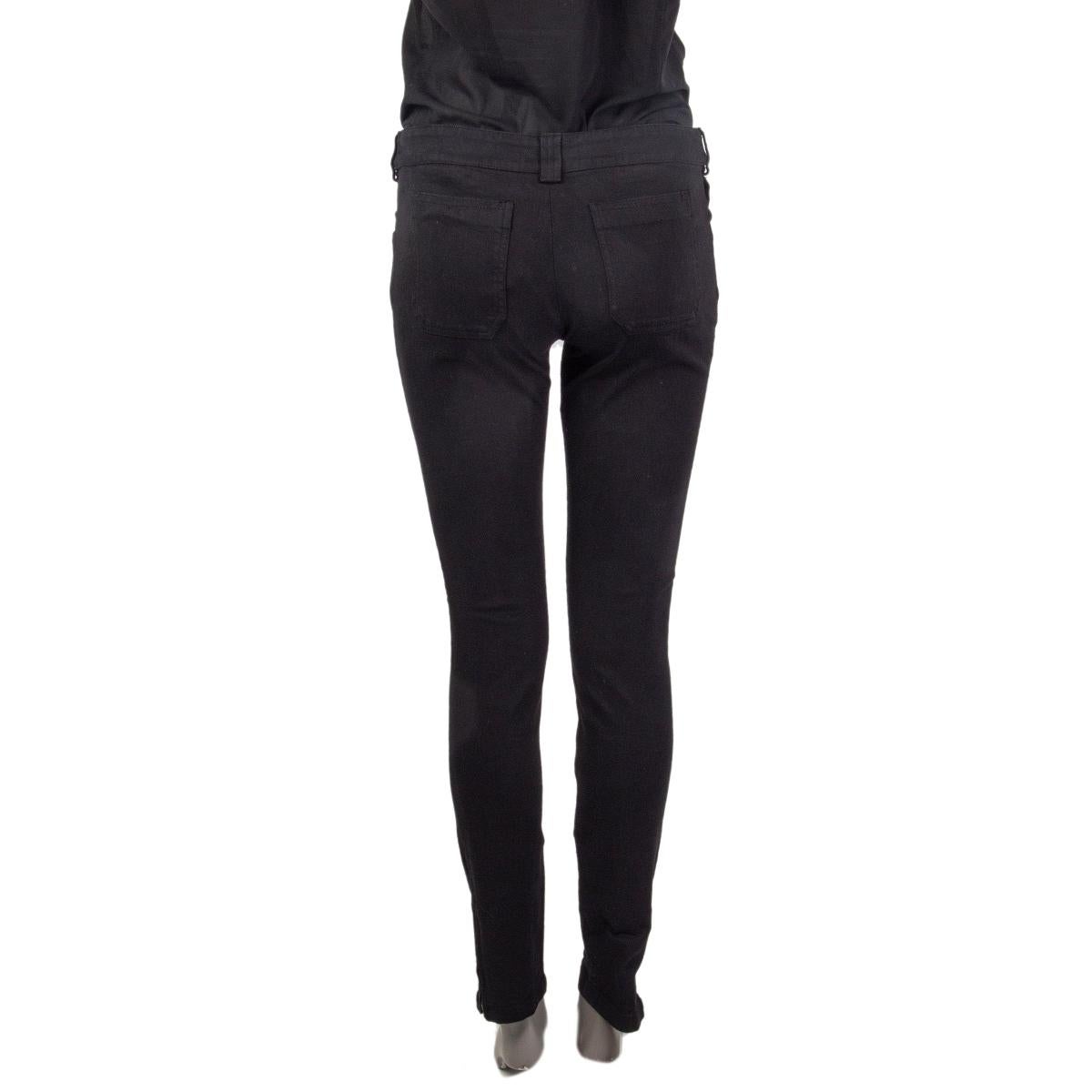 Black BALENCIAGA black cotton DENIM SKINNY JEANS Pants 38 S For Sale