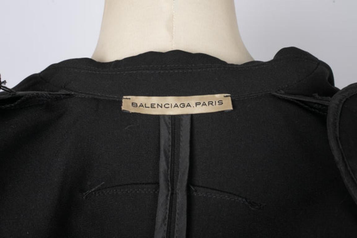 Balenciaga - Veste en coton noir en vente 7