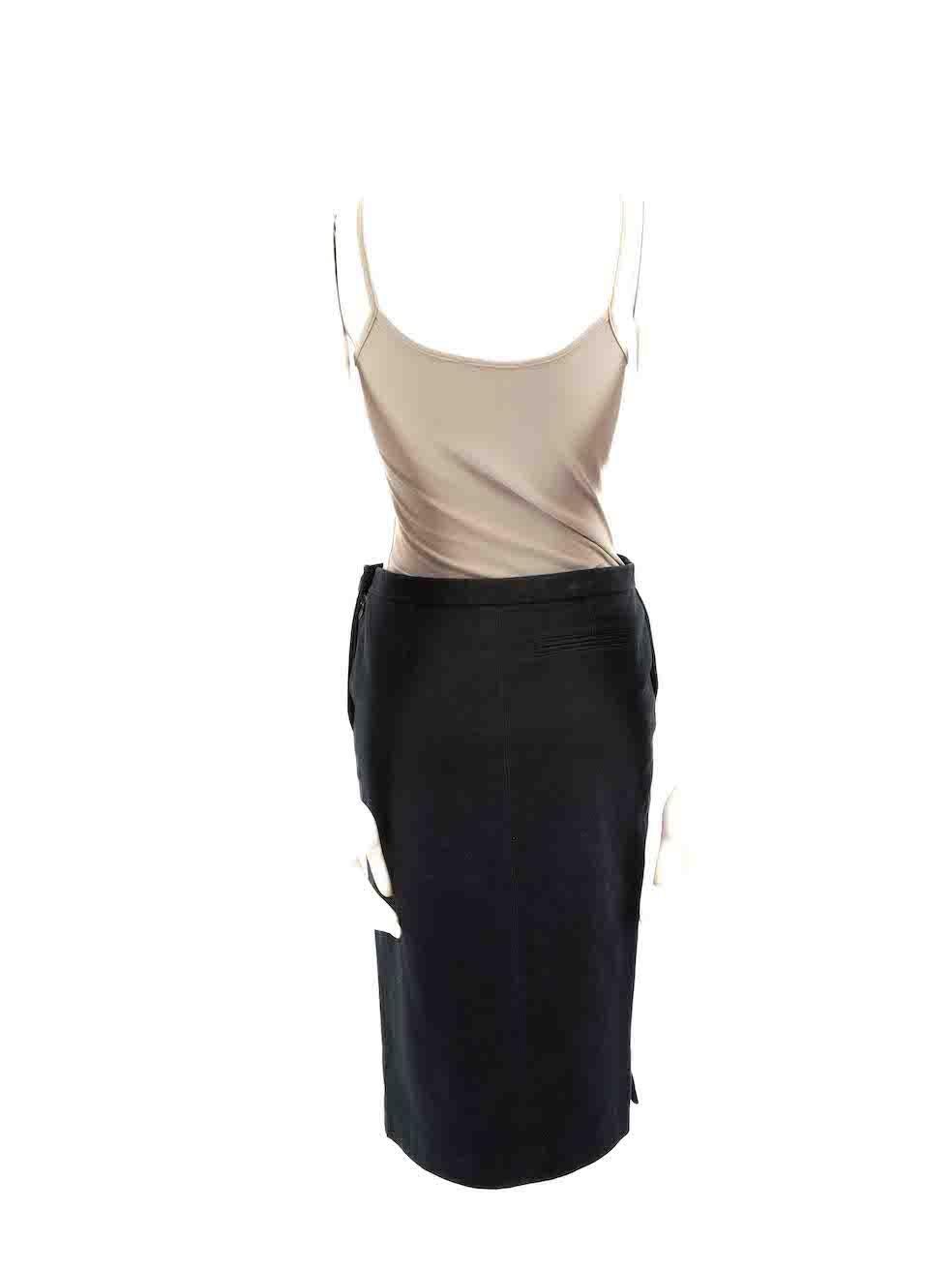 Balenciaga Black Cotton Knee Length Pencil Skirt Size S In Good Condition For Sale In London, GB