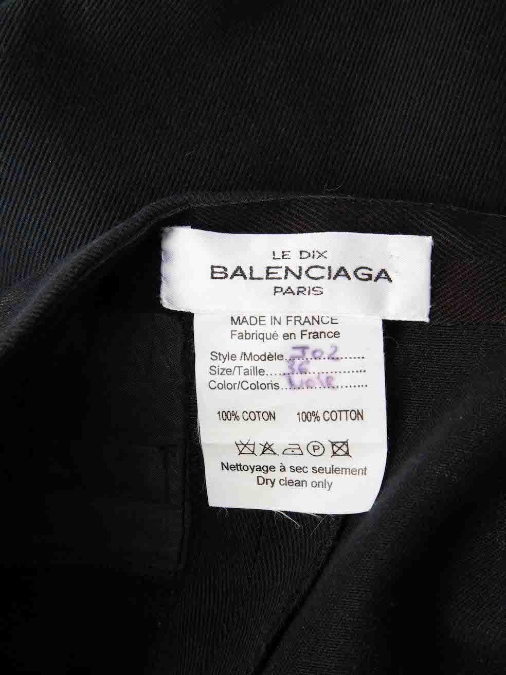 Women's Balenciaga Black Cotton Knee Length Pencil Skirt Size S For Sale