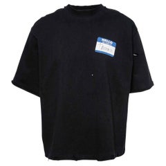 Balenciaga - T-shirt surdimensionné en coton noir « My Name is Denma » délavé S