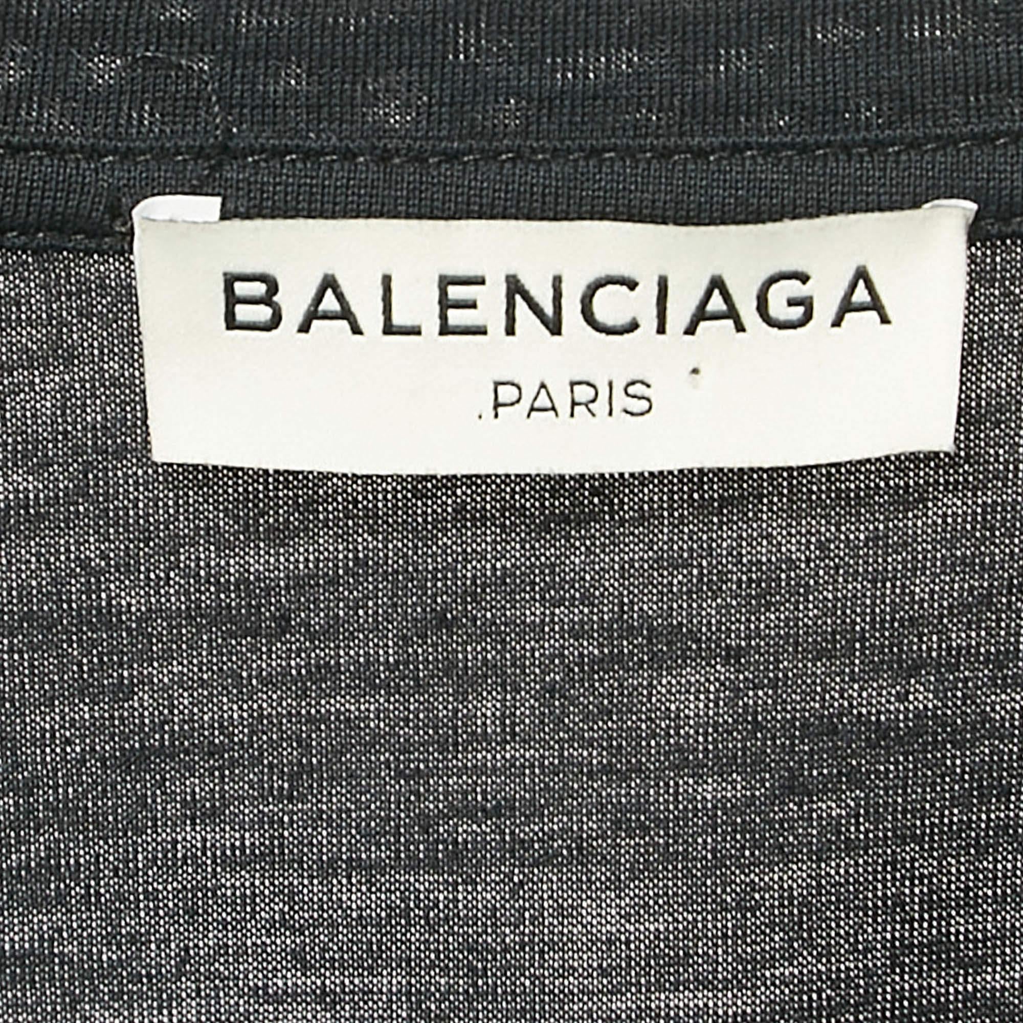Balenciaga Camiseta negra de algodón con cuello redondo XL en Bueno Estado en Dubai, Al Qouz 2