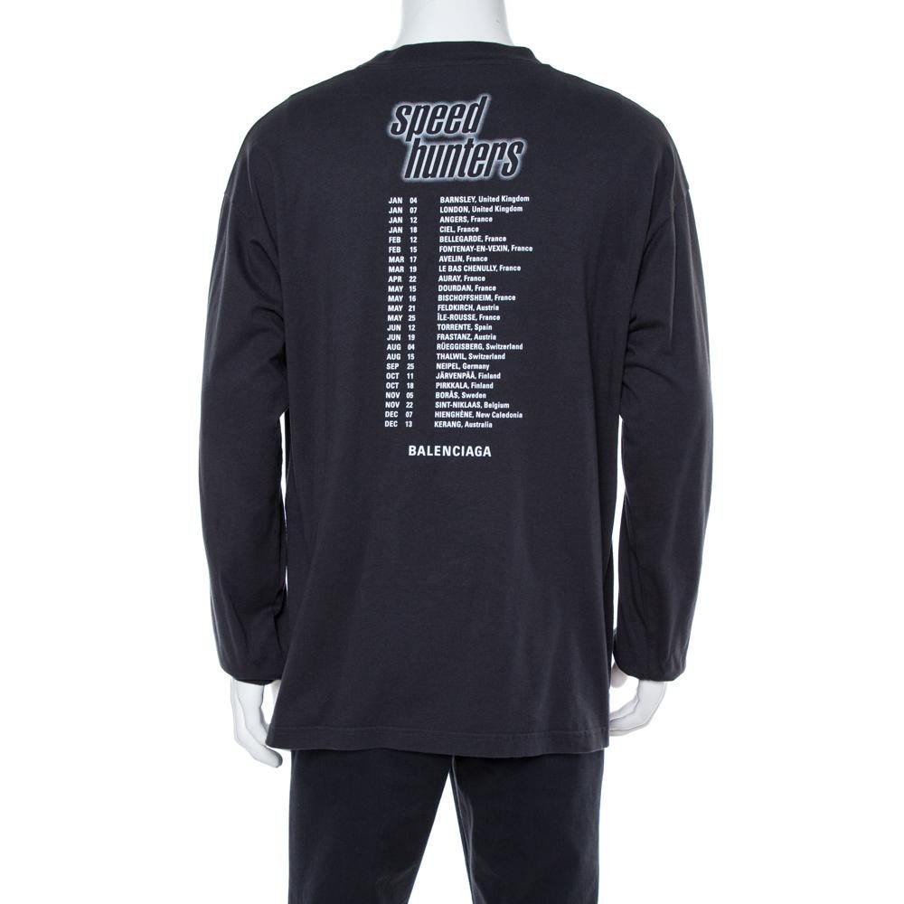 Balenciaga Black Cotton Speed Hunters Long Sleeve T-Shirt M