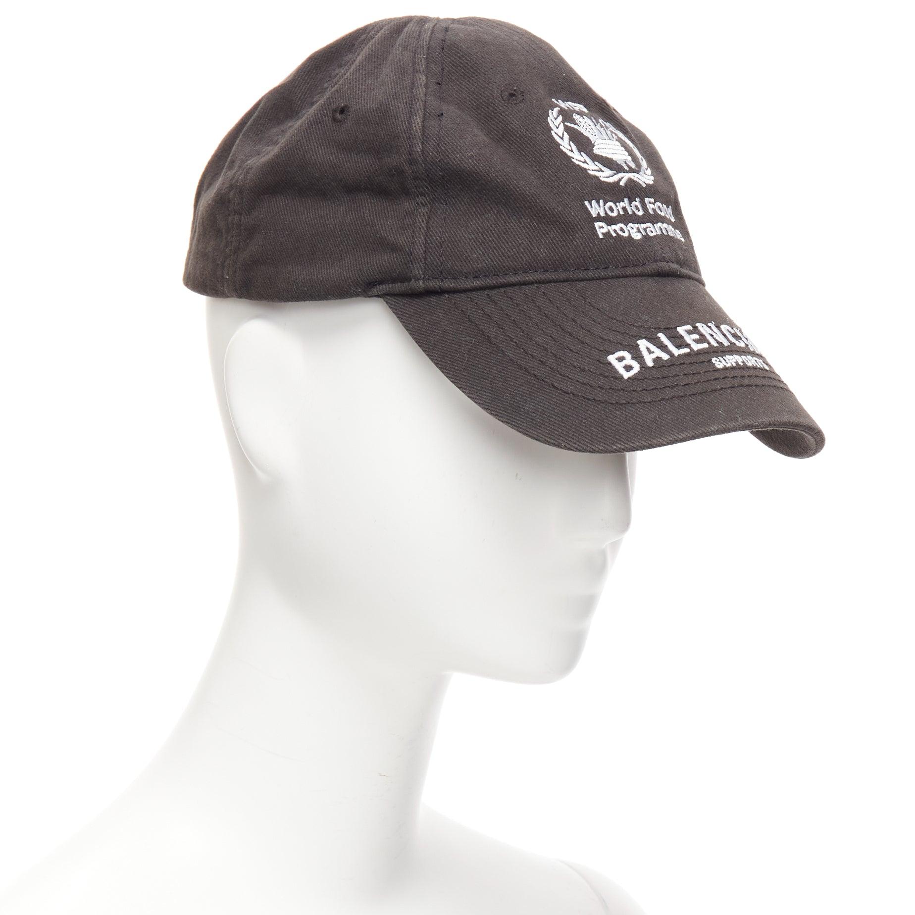BALENCIAGA black cotton world food programme logo baseball BALENCIAGA black cotton world food programme logo baseball