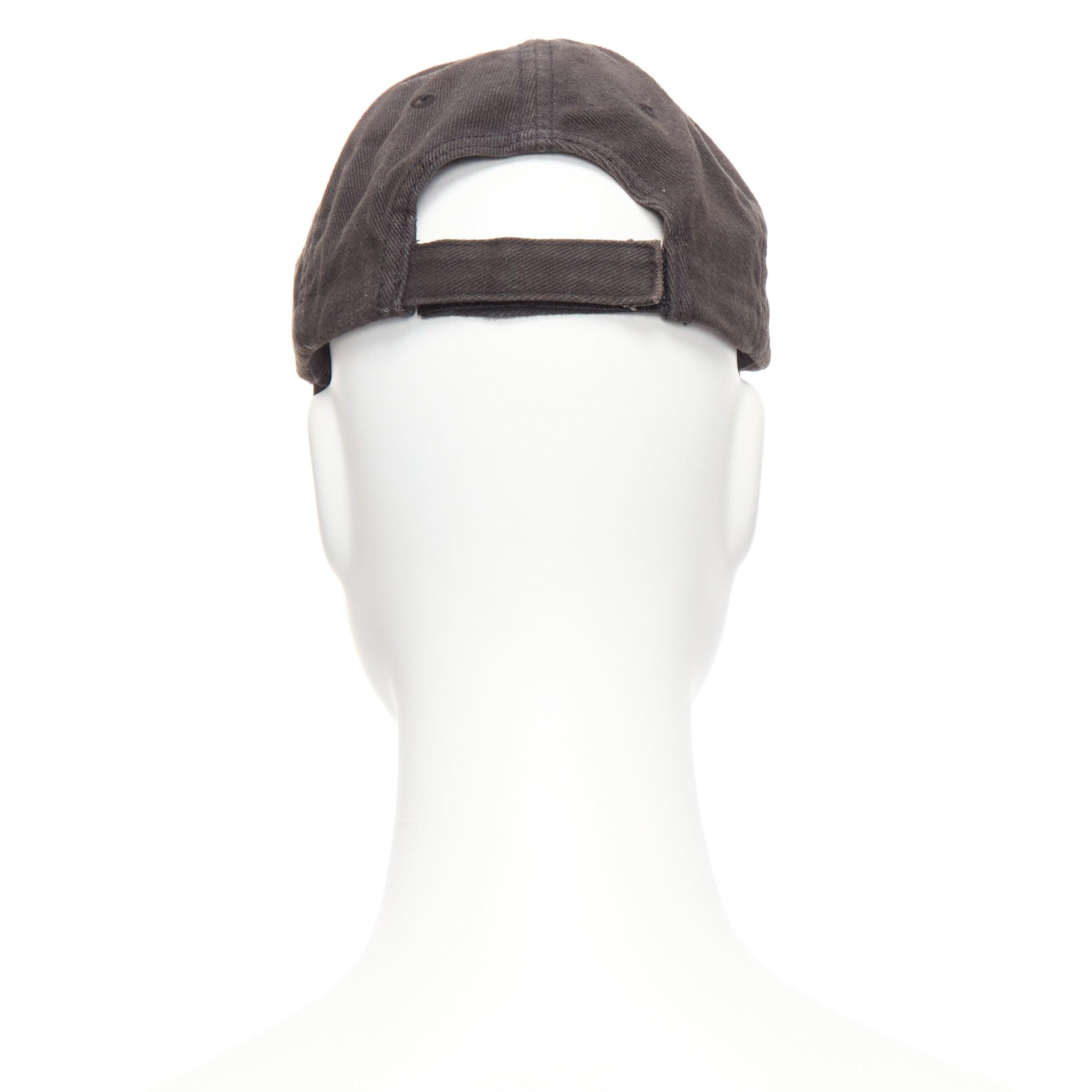 BALENCIAGA black cotton world food programme logo baseball cap L In Fair Condition For Sale In Hong Kong, NT