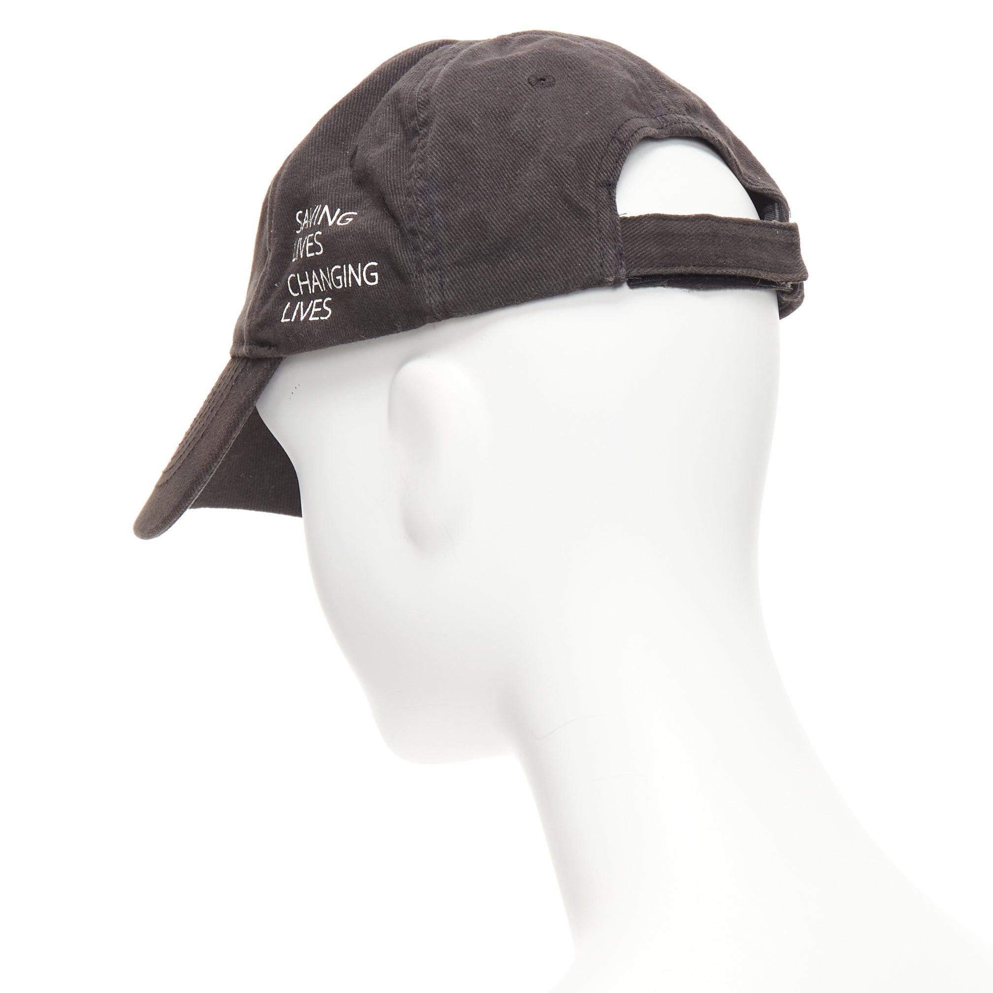 Women's BALENCIAGA black cotton world food programme logo baseball cap L For Sale