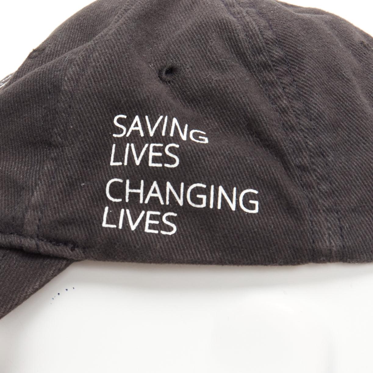 BALENCIAGA black cotton world food programme logo baseball cap L For Sale 1