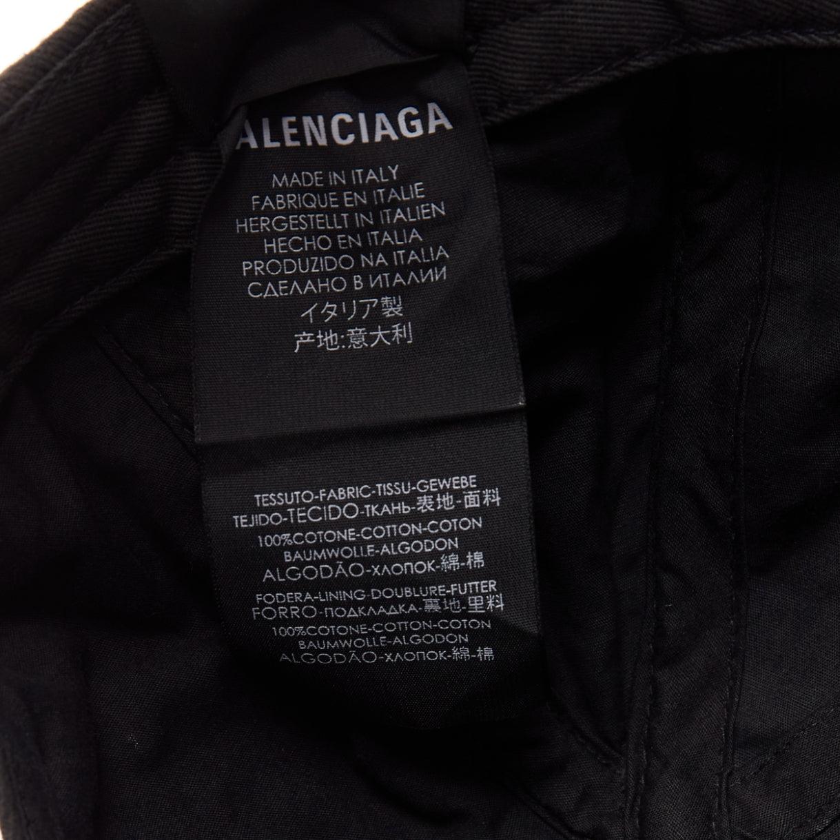 BALENCIAGA black cotton world food programme logo baseball cap L For Sale 4