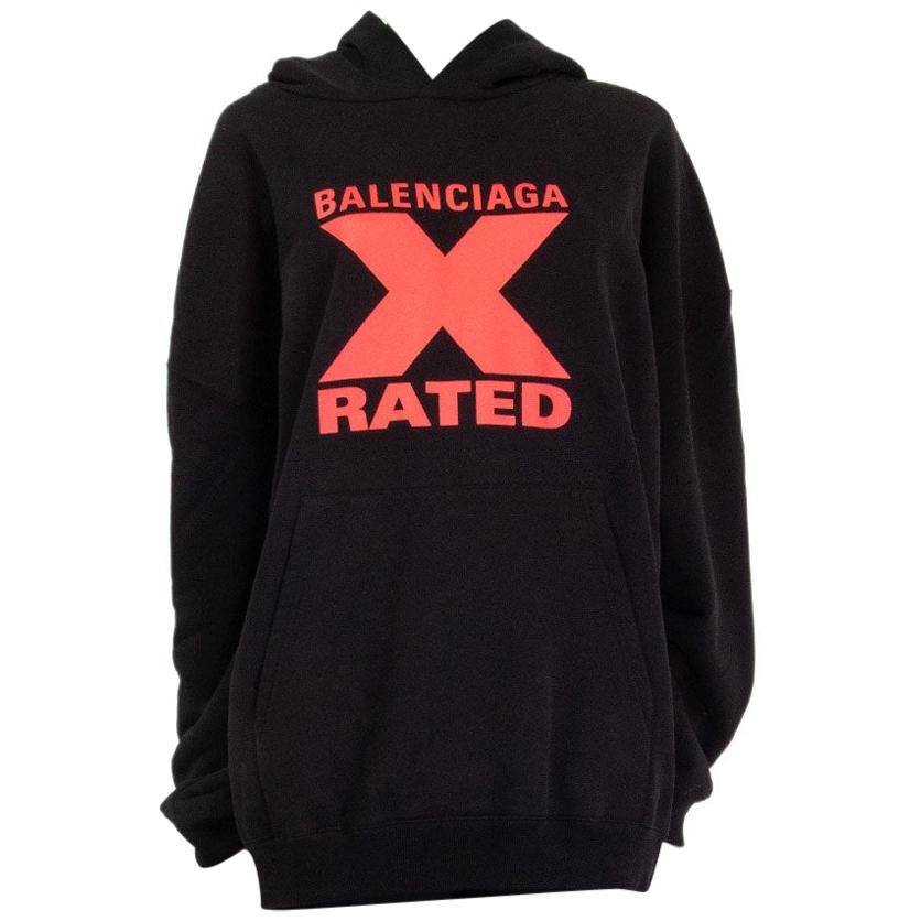 BALENCIAGA black cotton X RATED HOODIE Sweatershirt Sweater S at 1stDibs |  balenciaga x rated hoodie