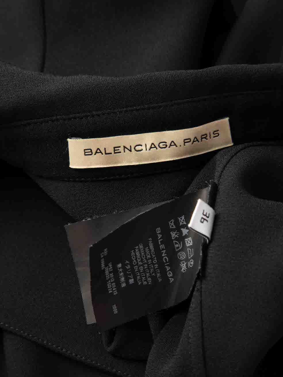 Balenciaga Black Cowl Neck Long Sleeve Dress Size S For Sale 1
