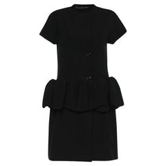 Schwarzes Midikleid von Balenciaga aus Krepp mit gerafftem Detail, M