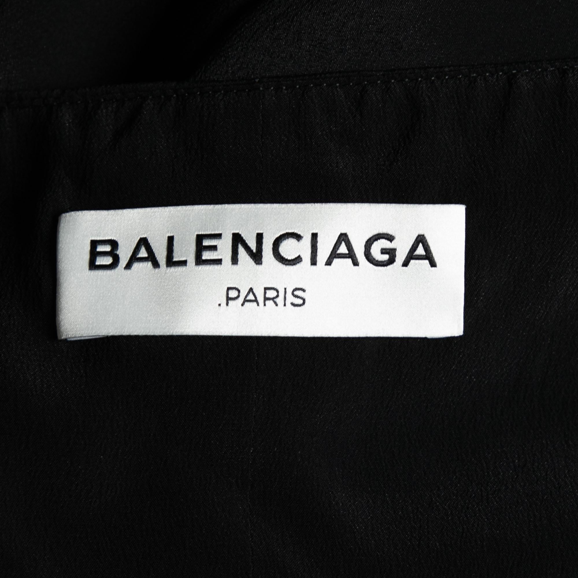 Women's Balenciaga Black Crepe Sleeveless Slip Dress M