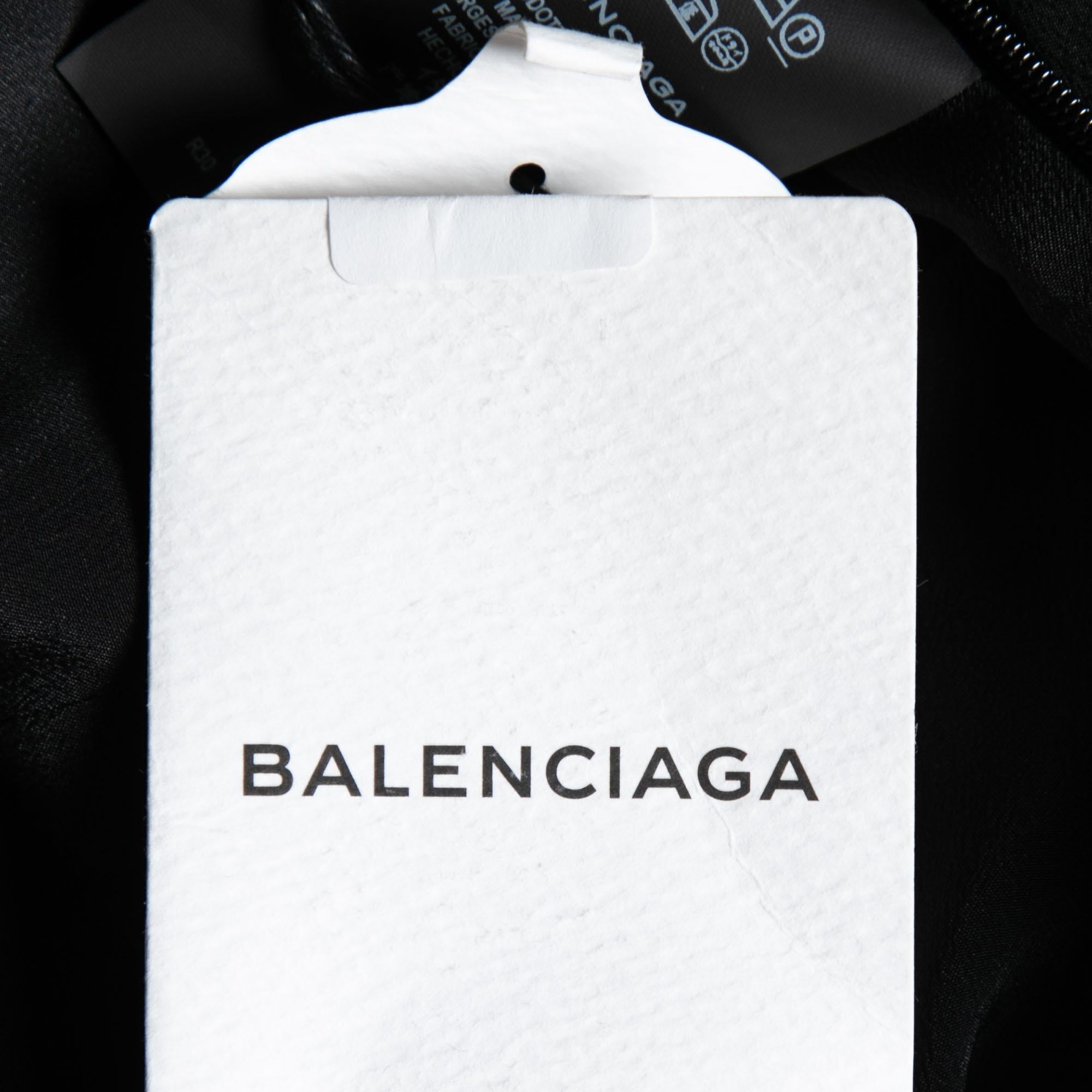 Balenciaga Black Crepe Sleeveless Slip Dress M 2