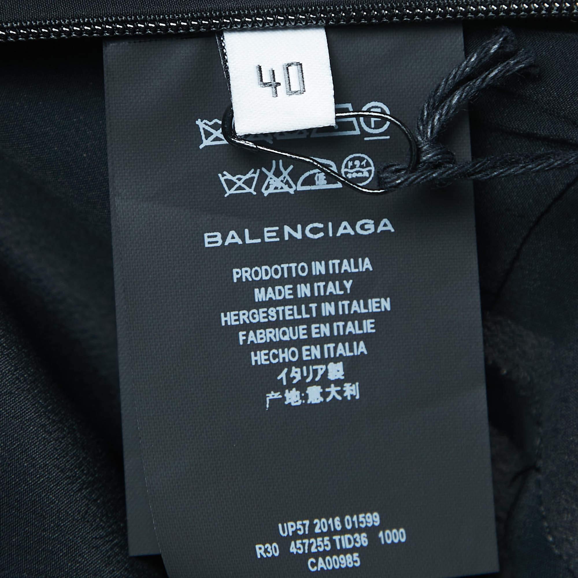 Noir Balenciaga Black Crepe Strappy Midi Dress M. en vente