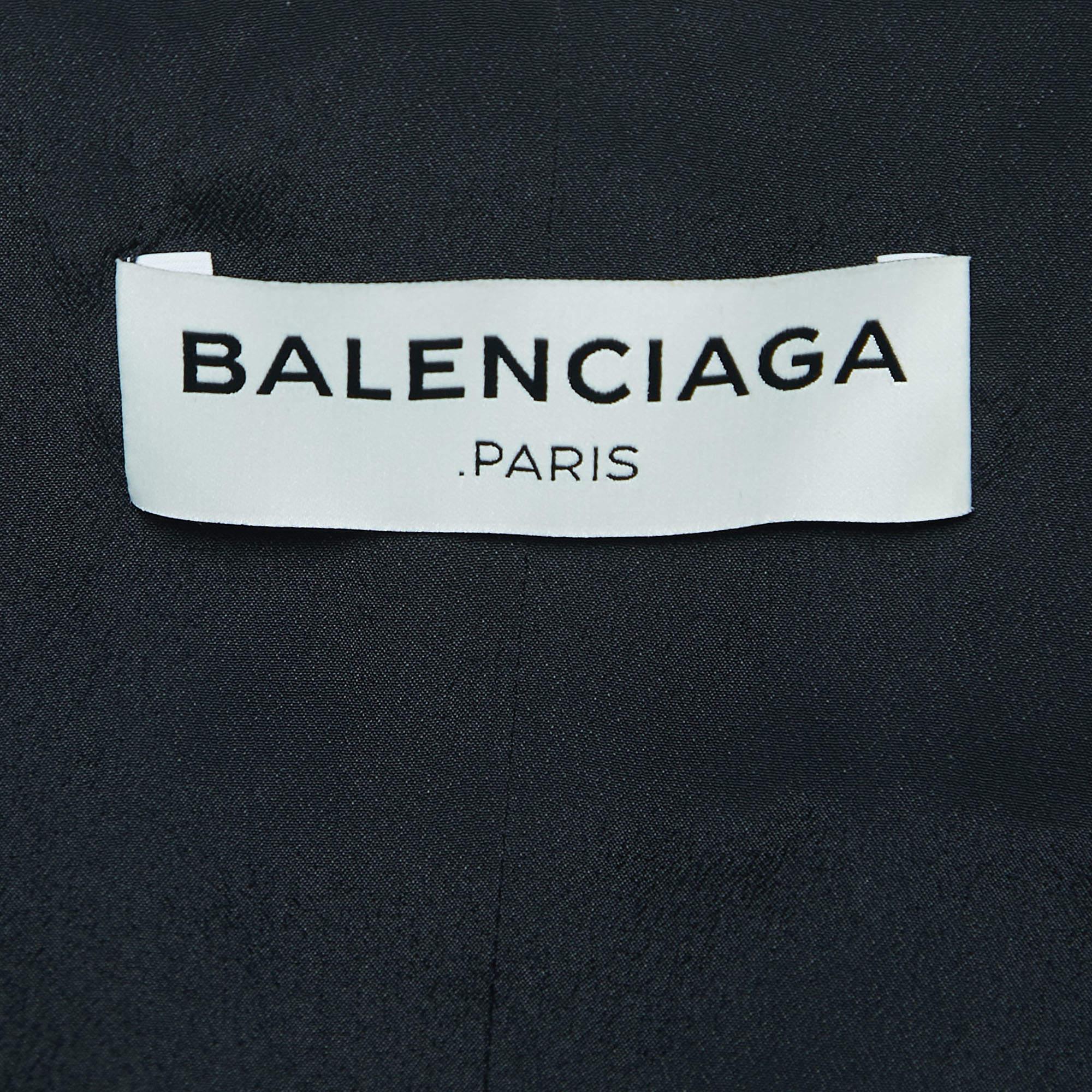 Women's Balenciaga Black Crepe Strappy Midi Dress M For Sale