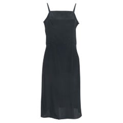 Used Balenciaga Black Crepe Strappy Midi Dress M