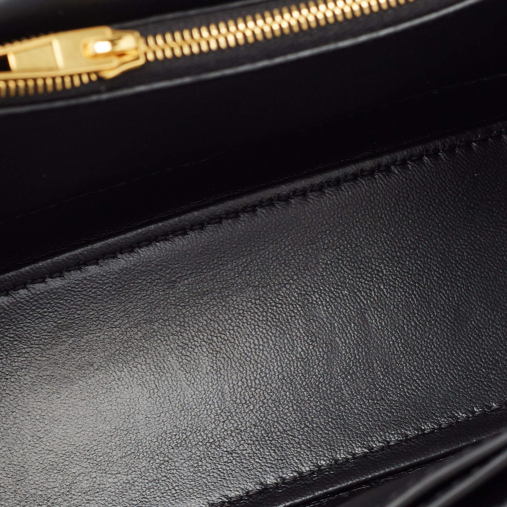 Balenciaga Black Croc Embossed Leather Small Crush Bag 9