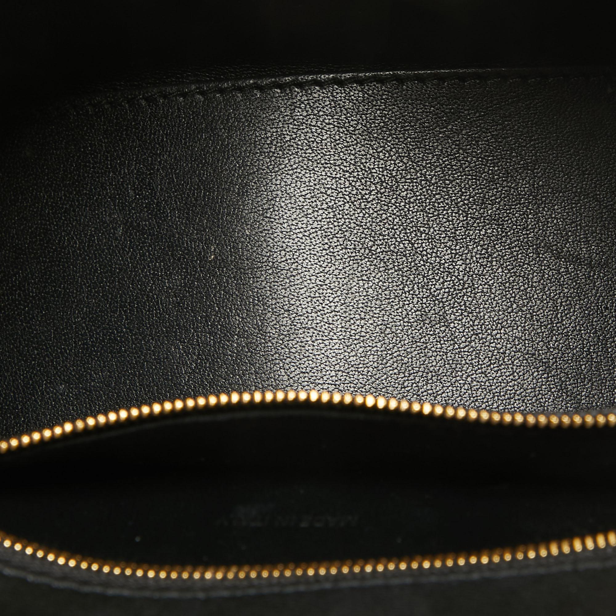 Balenciaga Black Croc Embossed Leather Small Hourglass Top Handle Bag 6