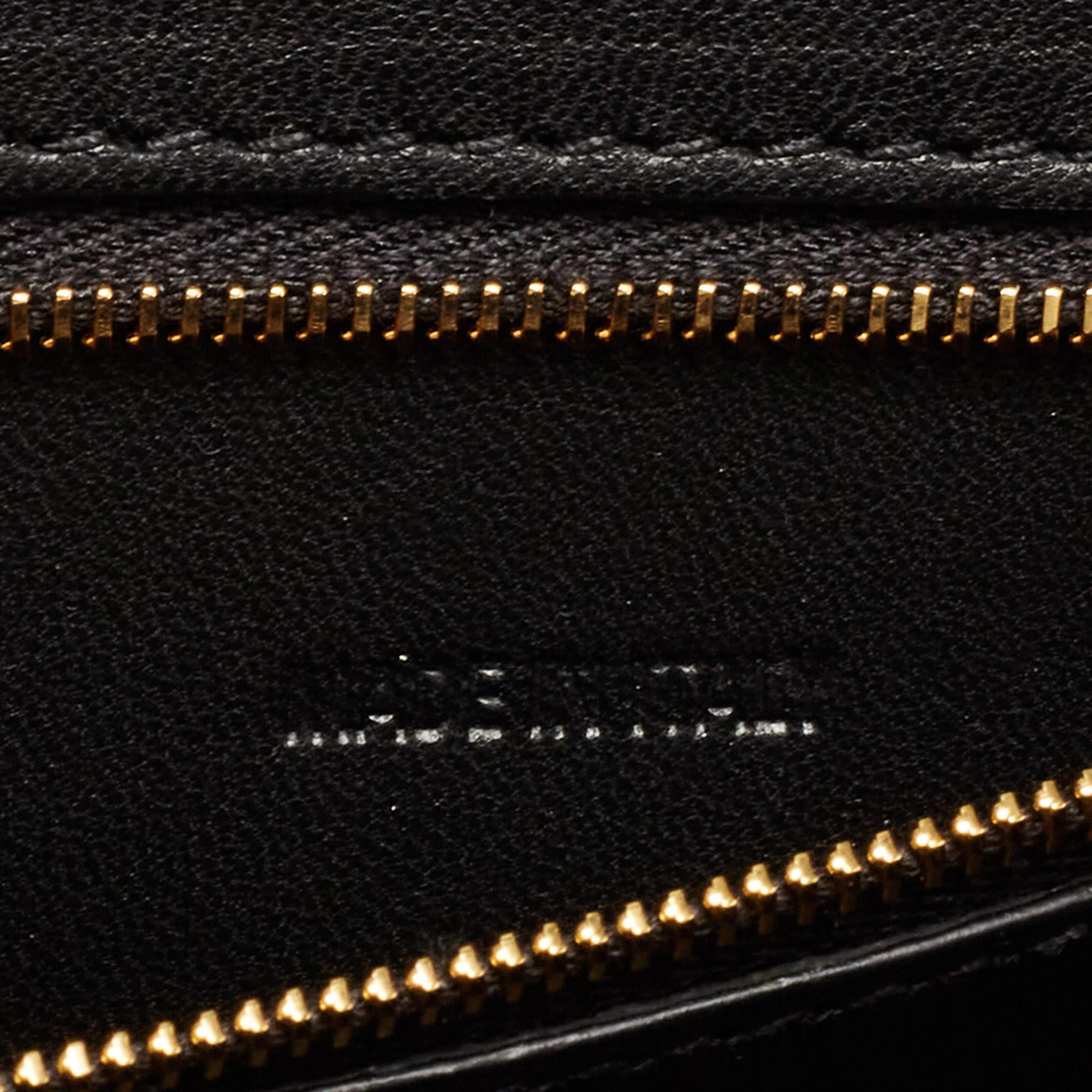Balenciaga Black Croc Embossed Leather Small Hourglass Top Handle Bag 8