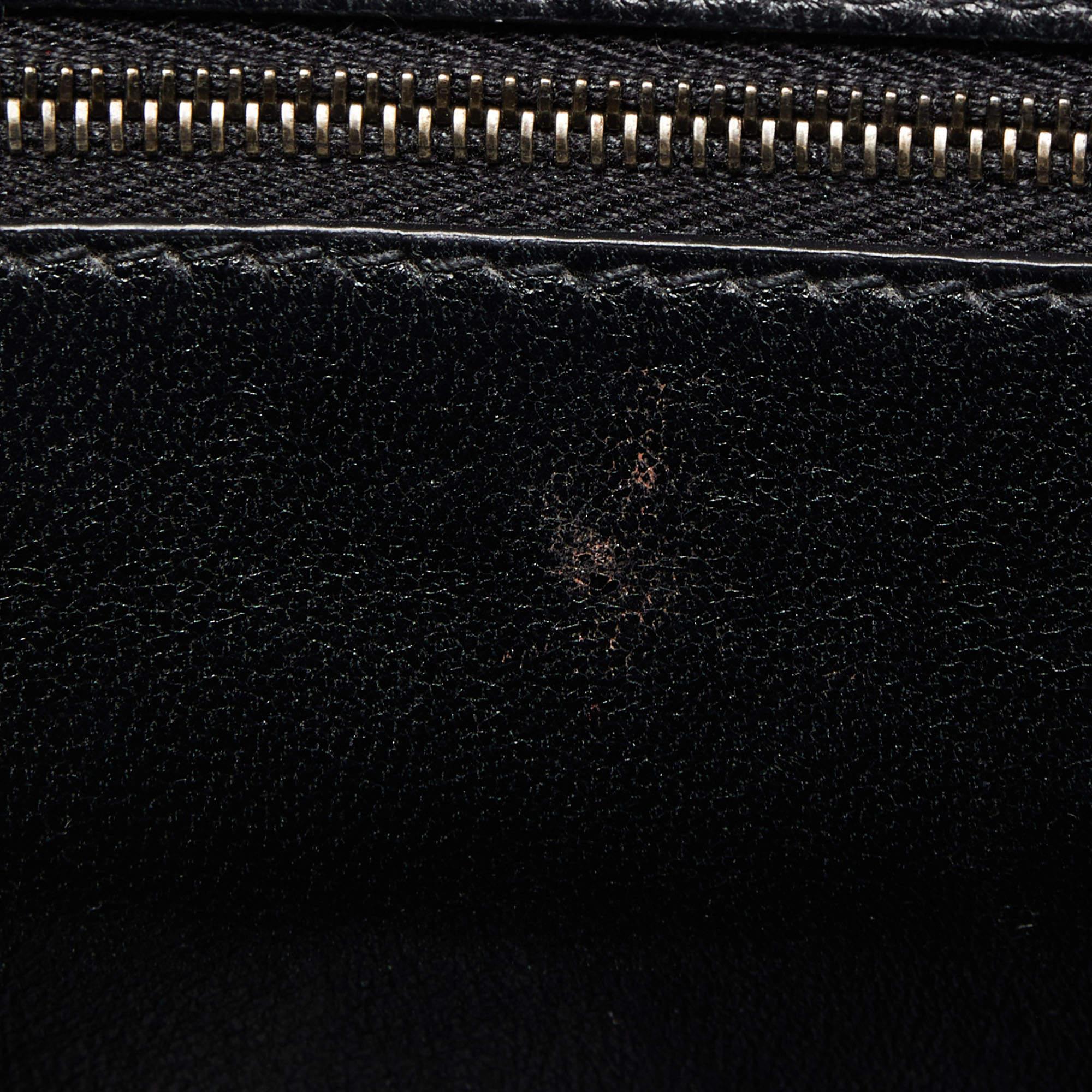 Balenciaga Black Croc Embossed Leather Small Hourglass Top Handle Bag 3