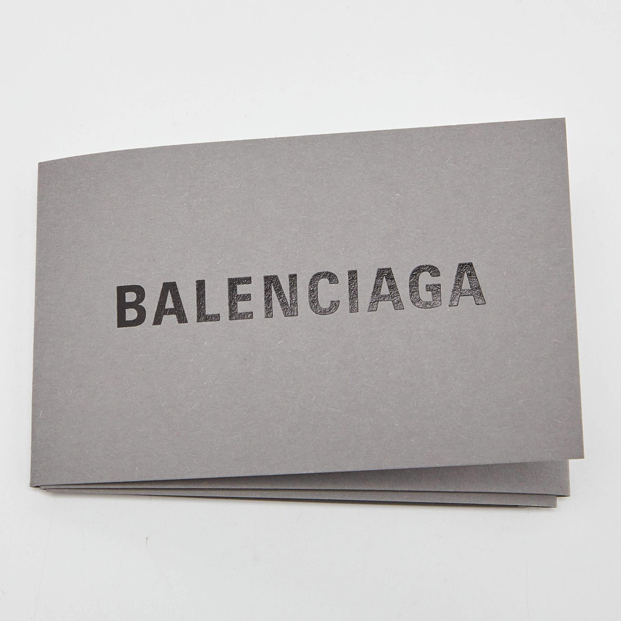 Balenciaga Black Croc Embossed Leather Small Hourglass Top Handle Bag 5