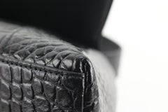 Balenciaga Black Crocodile Embossed Leather Downtown Soft Hourglass XS 16BA118