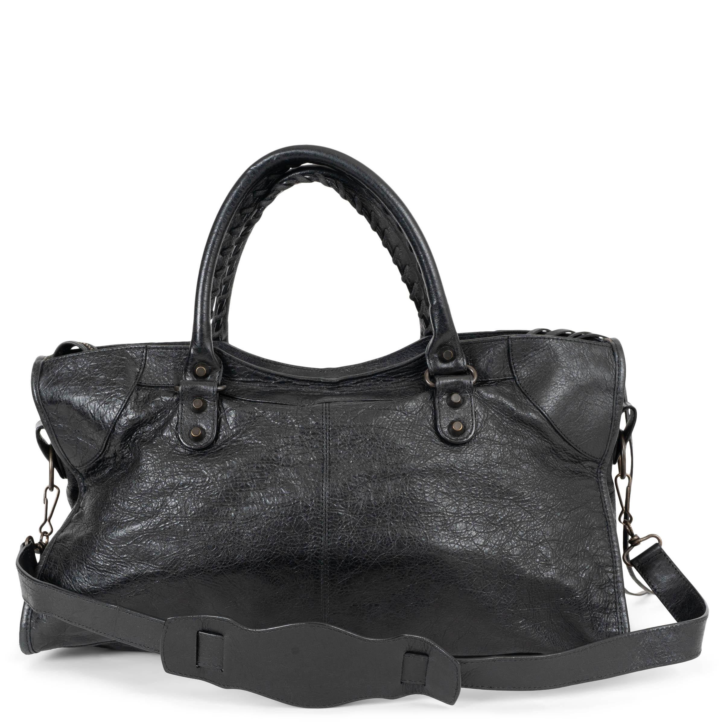 BALENCIAGA CLASSIC CITY Tasche aus schwarzem Leder in Used-Optik (Schwarz) im Angebot