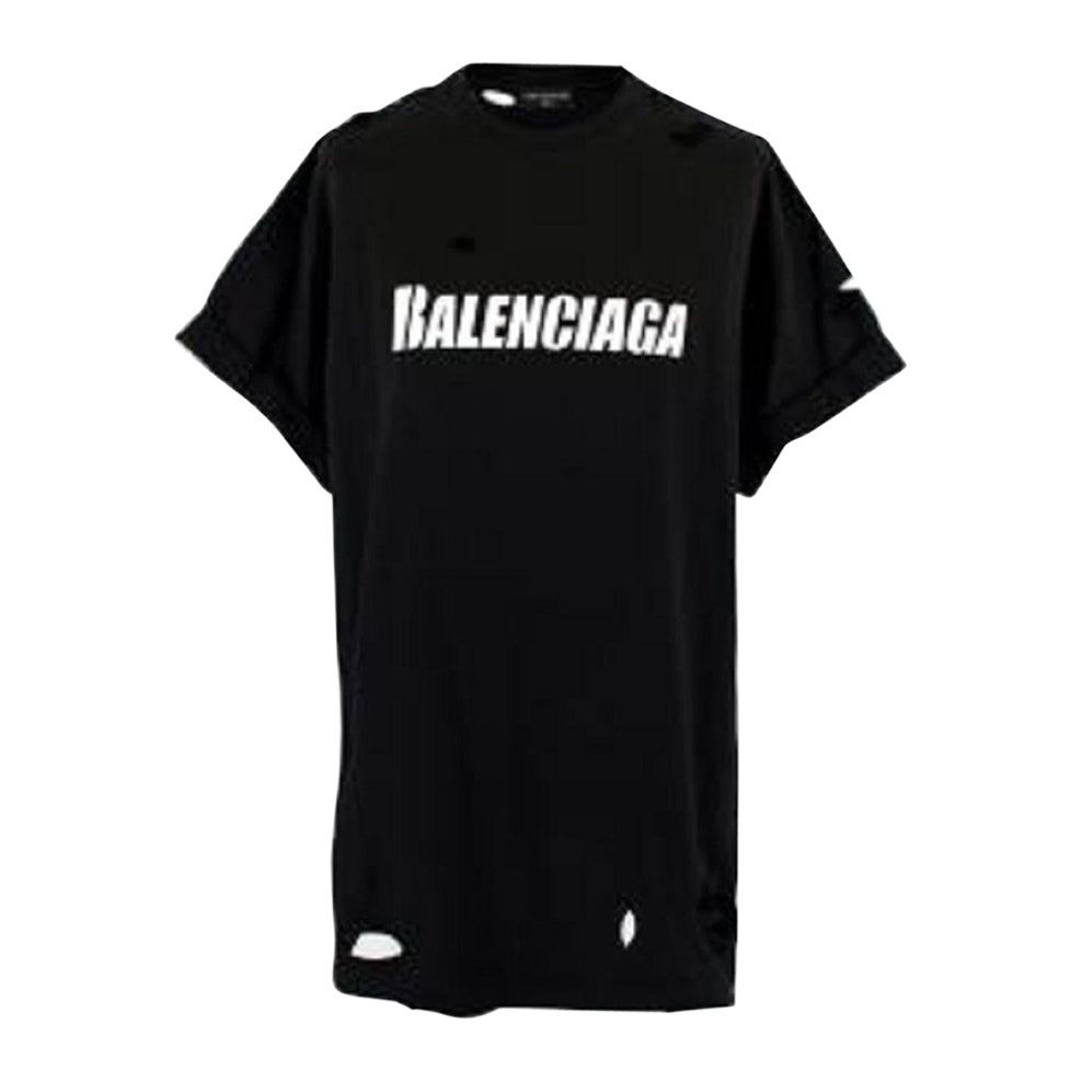 Balenciaga Noir T-shirt imprimé avec logo en relief en vente
