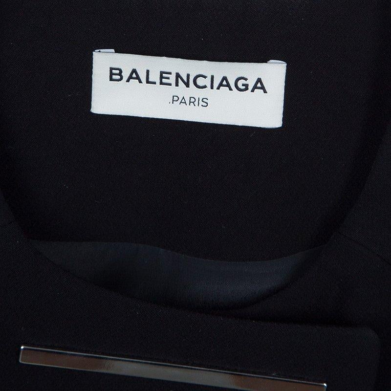 Balenciaga Black Embellished Cocoon Coat S For Sale at 1stDibs ...