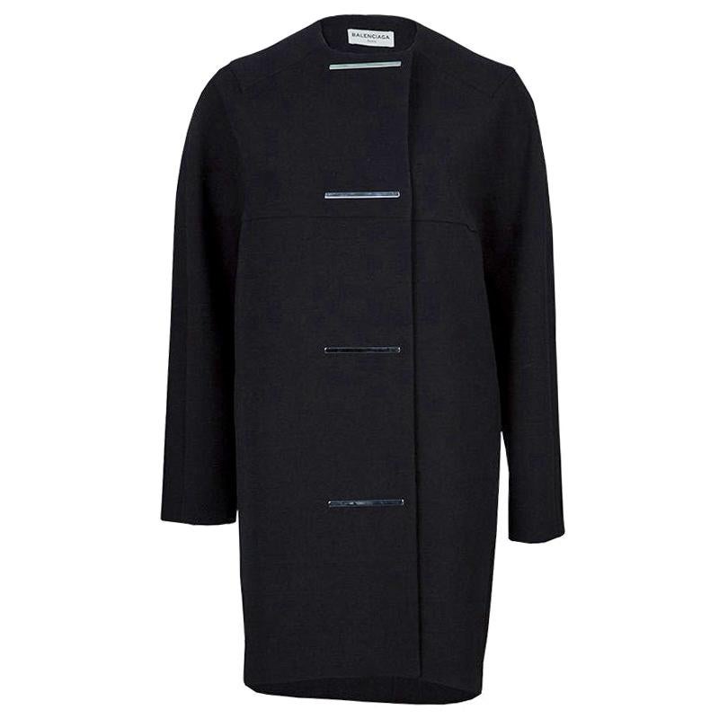 Balenciaga Black Embellished Cocoon Coat S