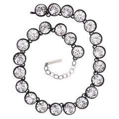 Balenciaga Black Enamelled Rhinestones Necklace