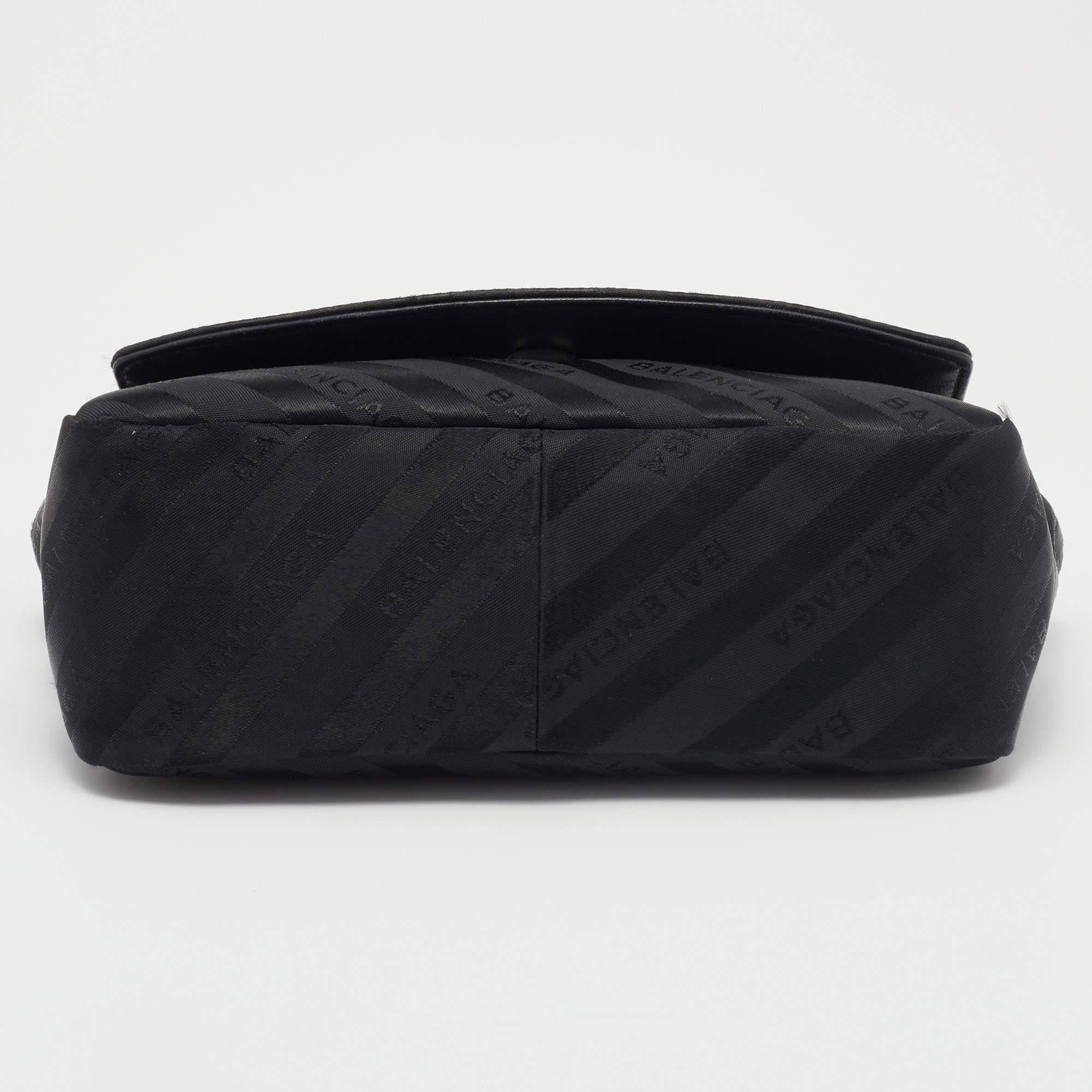Balenciaga Black Fabric BB Chain Round Shoulder Bag 1