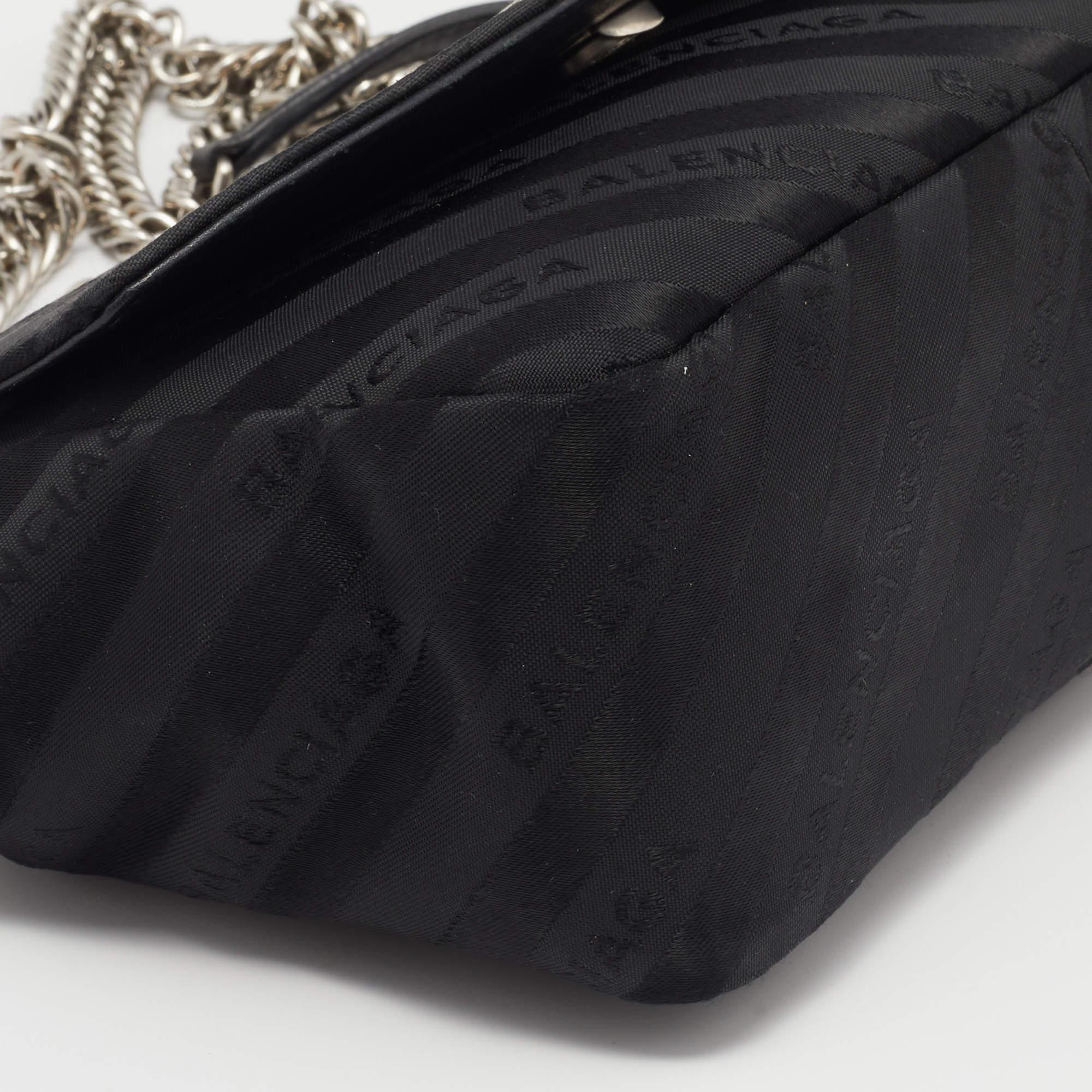 Balenciaga Black Fabric BB Chain Round Shoulder Bag 3