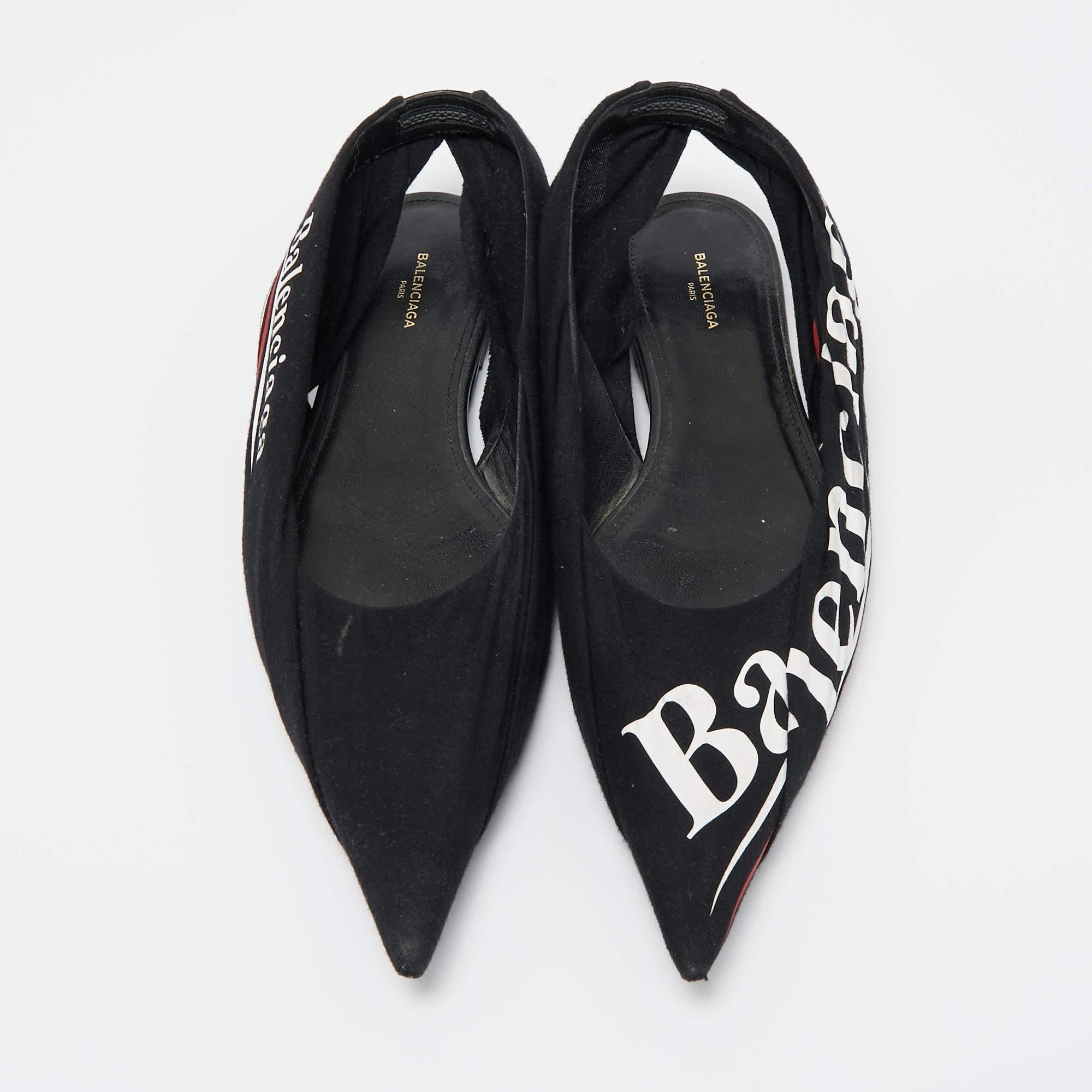 Step into sophistication and comfort with these Balenciaga slingback flats for women. Exquisitely crafted, these versatile shoes blend timeless elegance with everyday ease, ensuring a stylish and relaxed stride.

Includes: Original Box

