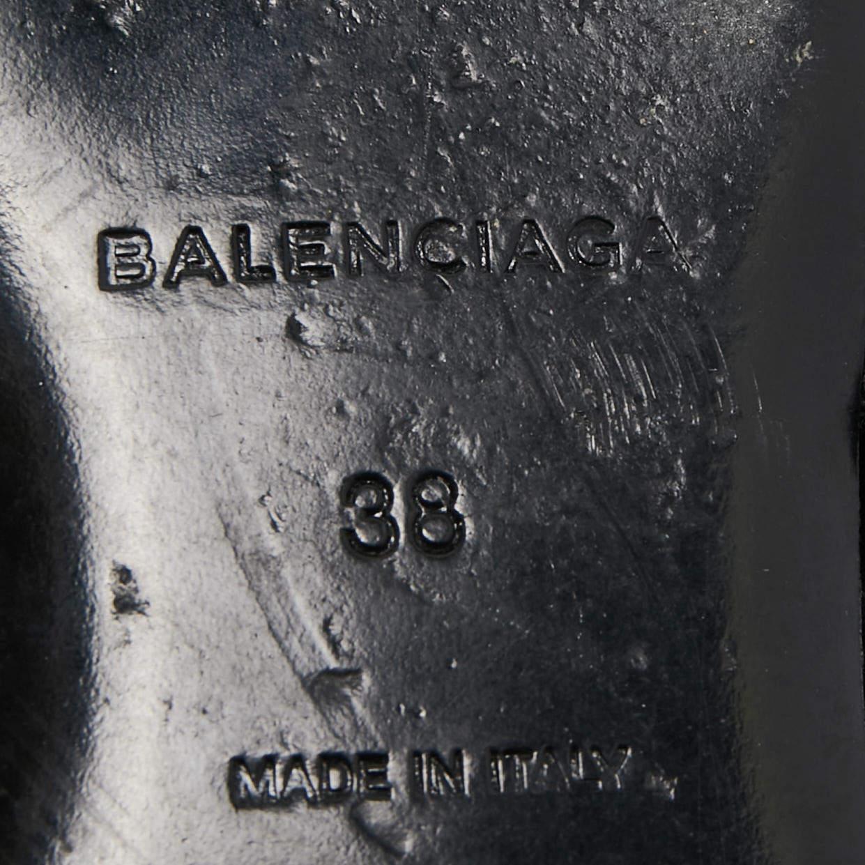 Balenciaga Black Fabric Knife Slingback Flats Size 38 4