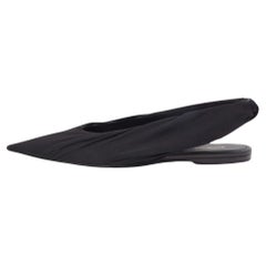 Balenciaga Schwarze Slingback-Flats mit Stoffmesser Größe 38