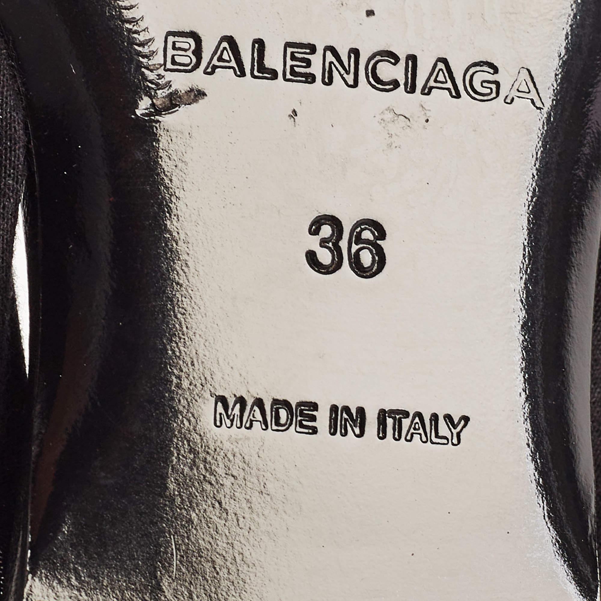Balenciaga Black Fabric Knife Slingback Sandals Size 36 4