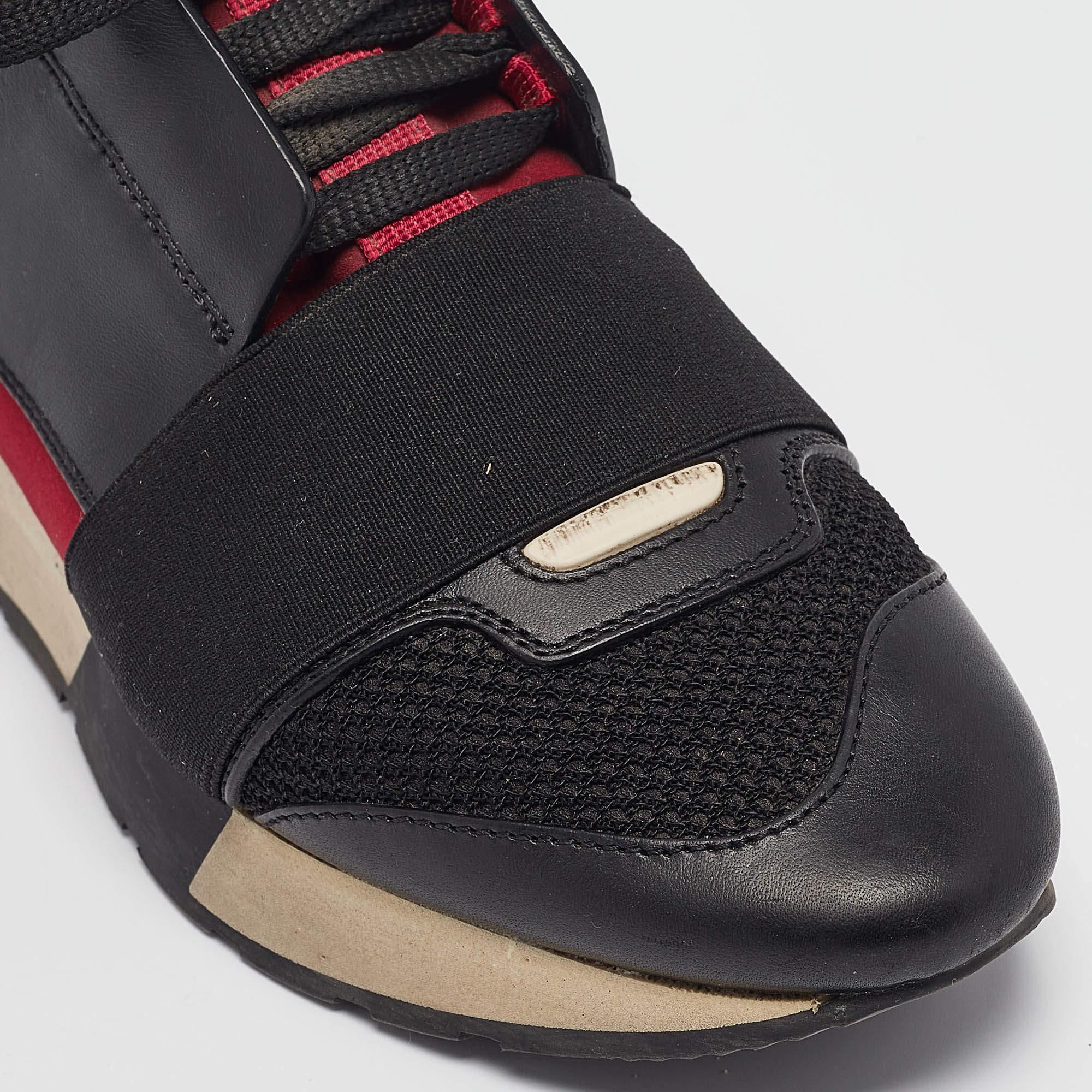 Balenciaga Schwarze Race-Läufer aus Stoff und Leder mit Schnürung aus Leder Größe 36 im Angebot 4