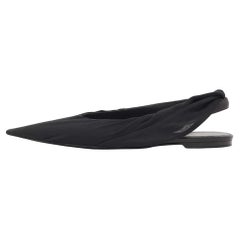 Balenciaga Black Fabric Slingback Sandals Size 40