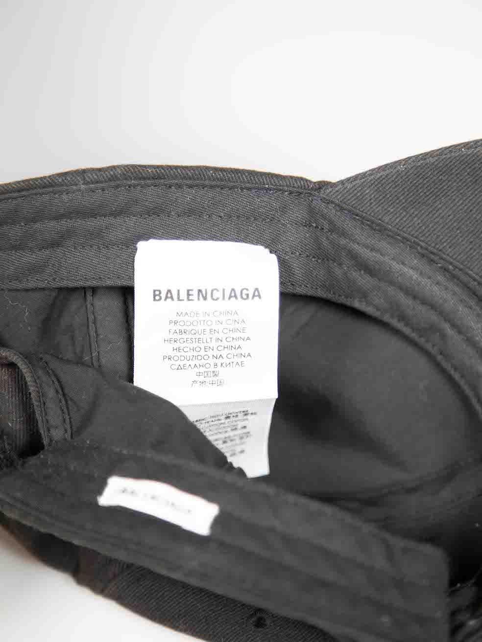 Balenciaga Black Femme Embroidered Baseball Cap For Sale 2
