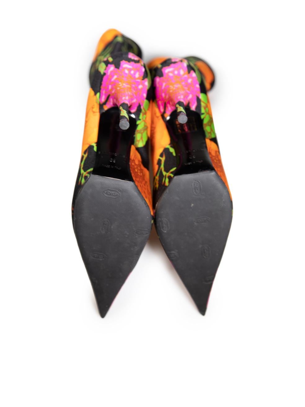 Women's Balenciaga Black Floral Print Knife Sock Boots Size IT 39
