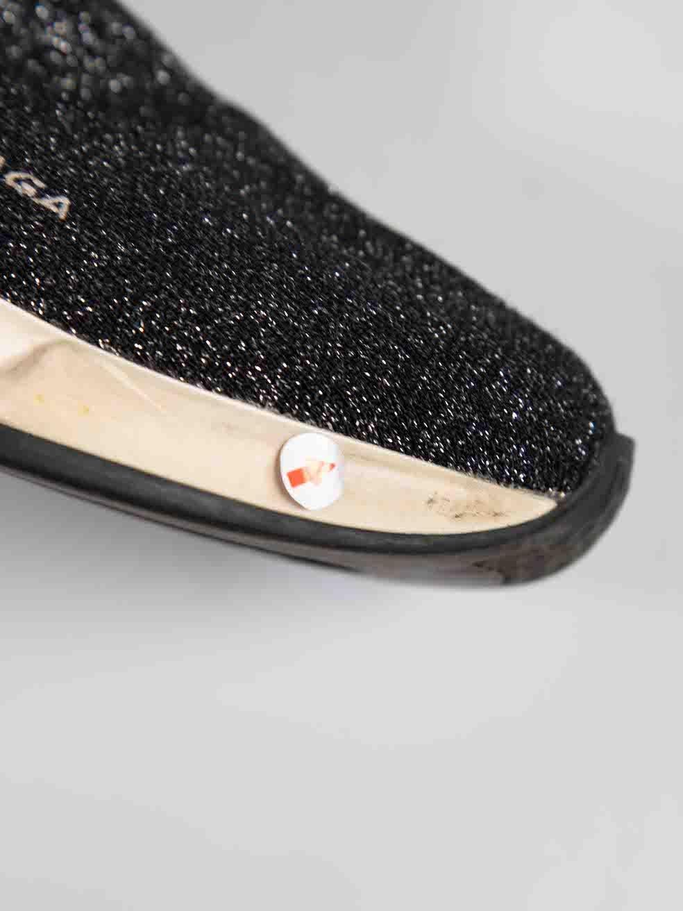 Balenciaga Schwarz Glitter Speed Sock Turnschuhe Größe IT 40 im Angebot 2